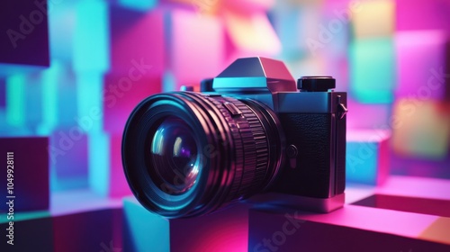 Camera moving through vibrant background