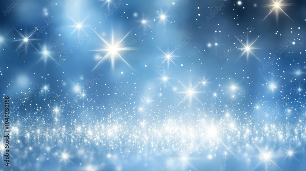 This stunning abstract background showcases a mesmerizing blend of shimmering blue shades and countless sparkling light points, making it perfect for crafting a magical, enchanting winter ambiance This stunning abstract background showcases a mesmerizing blend of shimmering blue shades and countless sparkling light points, making it perfect for crafting a magical, enchanting winter ambiance