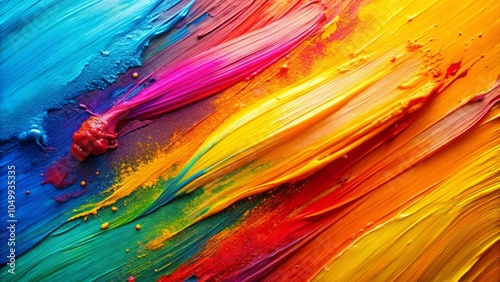 Vibrant Paint Smear in Orange, Yellow, Blue, and Pink Hues for Creative Backgrounds and Artistic Projects