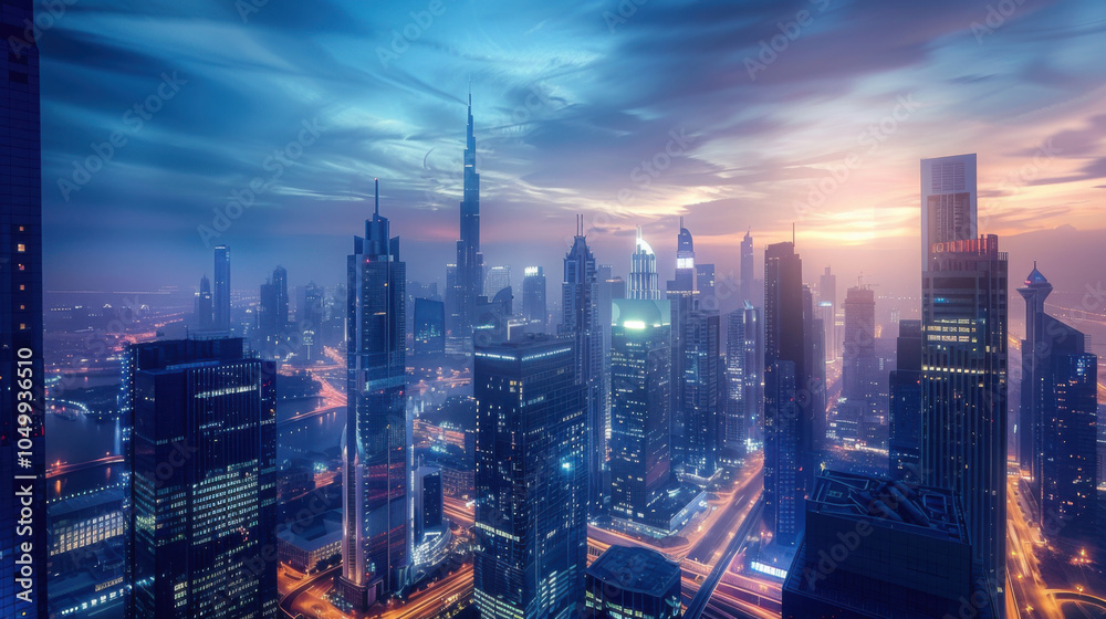Naklejka premium futuristic city