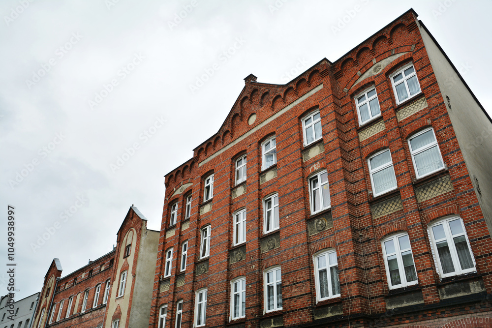Fototapeta premium Exterior brick building architecture in Malbork, Poland