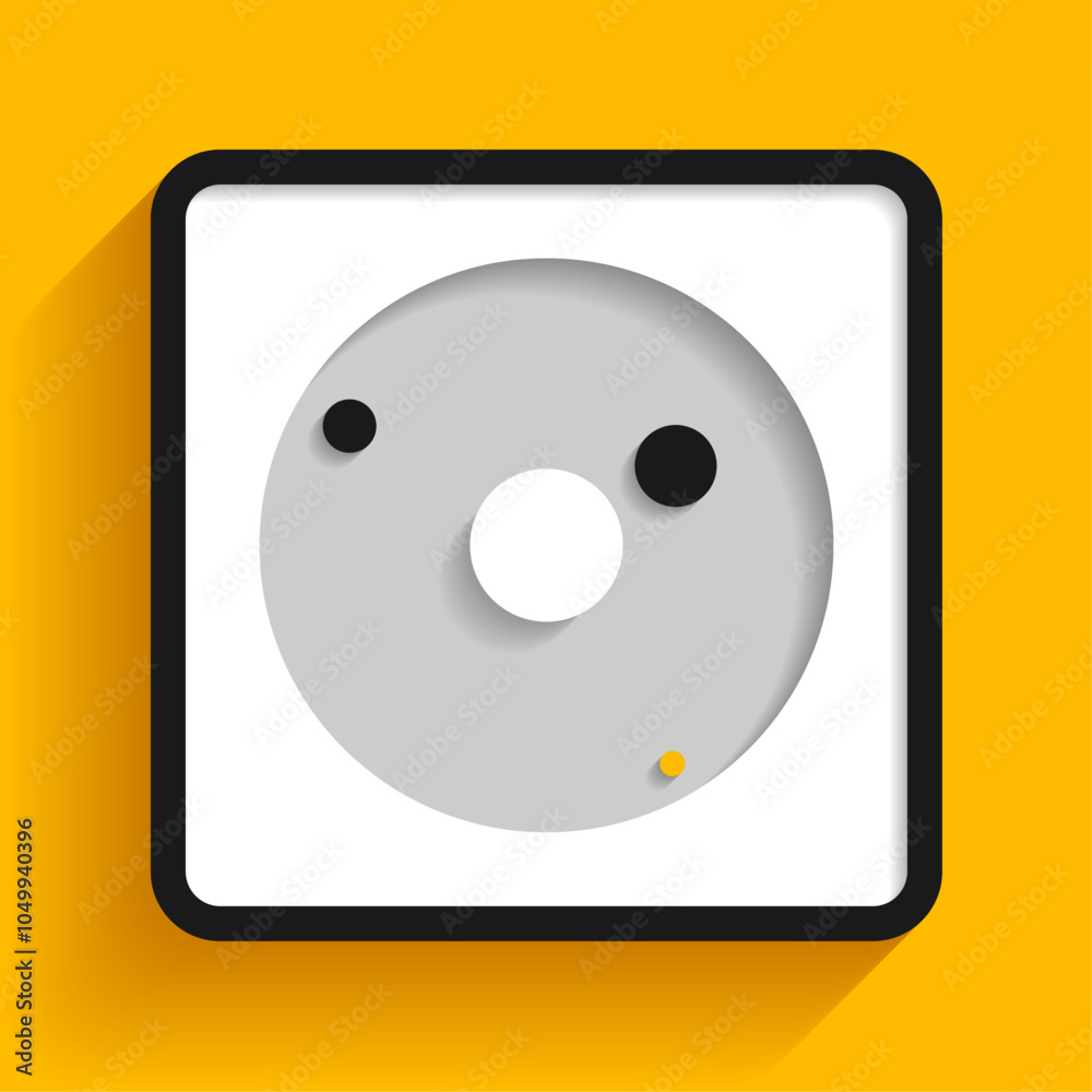 Futuristic clock icon in realistic flat style, timer on yellow background. Modern watch. Vector design element for you project Futuristic clock icon in realistic flat style, timer on yellow background. Modern watch. Vector design element for you project