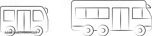 Simple hand drawn icons on the theme of commuting to work or school. A collection of hand-drawn icons including schoolchildren, pedestrians, public transportation, cyclist and school buses vector