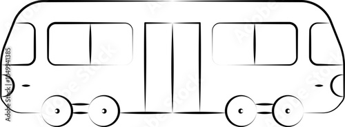 Simple hand drawn icons on the theme of commuting to work or school. A collection of hand-drawn icons including schoolchildren, pedestrians, public transportation, cyclist and school buses vector