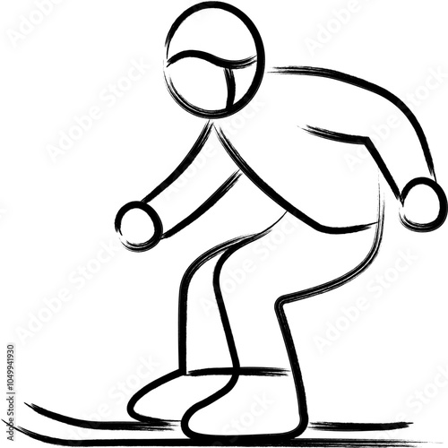 Winter sports icon vector illustration collection in a line outline style. Ski, winter sports and snow Handdrawn Doodle icons.