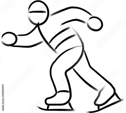 Winter sports icon vector illustration collection in a line outline style. Ski, winter sports and snow Handdrawn Doodle icons.