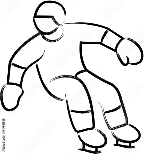 Winter sports icon vector illustration collection in a line outline style. Ski, winter sports and snow Handdrawn Doodle icons.