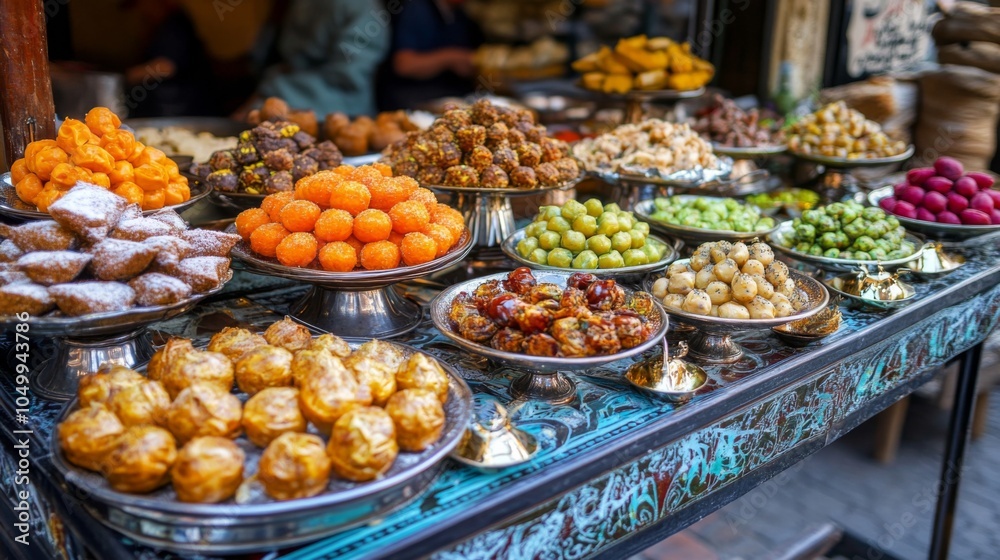 Obraz premium Fresh Eastern Street Food with Artistic Arrangement