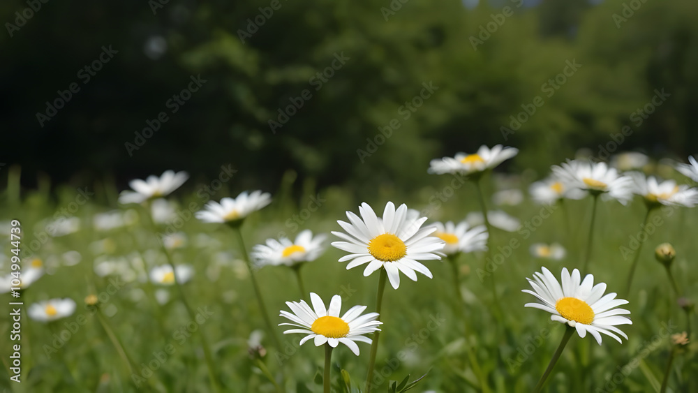 Fototapeta premium daisies in the grass Blühende Buschwindröschen, Anemone nemorosa