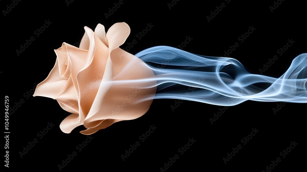 Fototapeta premium Abstract Rose with Smoke Trails on Black Background