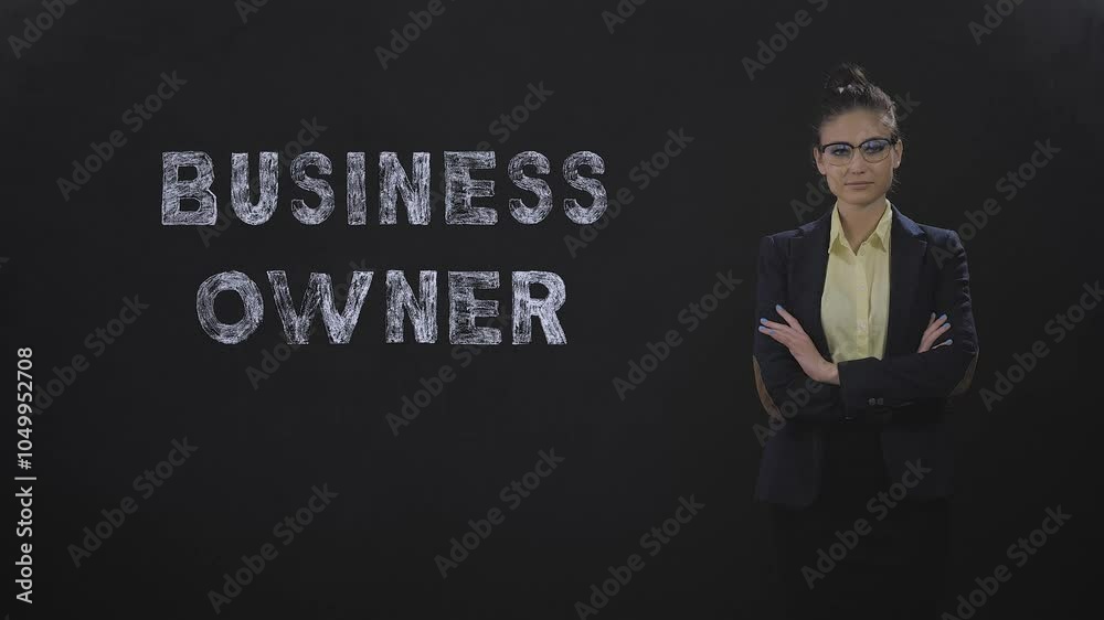 A Business owner Professional Confidently in Front of a Blackboard Empowerment and Learning A Business owner Professional Confidently in Front of a Blackboard Empowerment and Learning