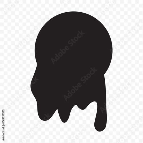 Black Liquid Flowing, spilled, drop, splash, leak concept vector paint drops icon. Ink drip and black Melt Drips. vector illustration.