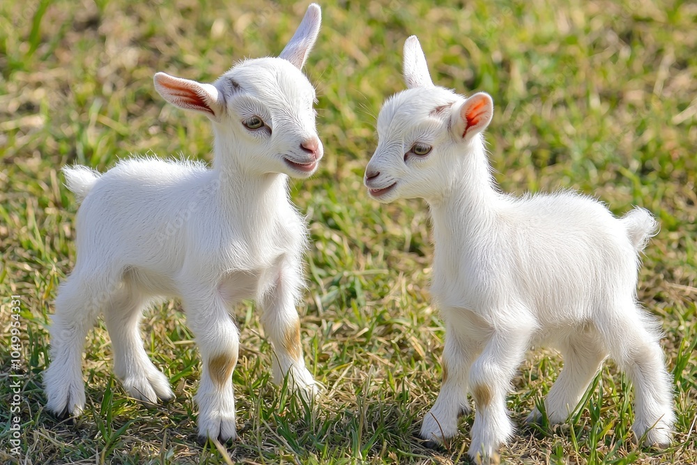 Fototapeta premium White Kids Having Fun in a Sunlit Pastoral Setting