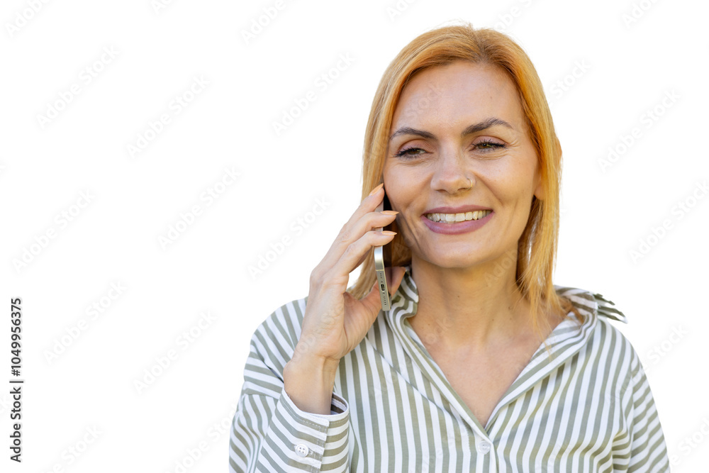 Professional mature Latina on an important phone call Professional mature Latina on an important phone call