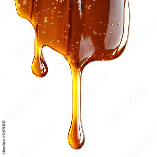 Photography of Dripping Amber Syrup on Plain White Background