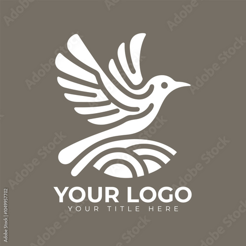 Bird Logo Vector Illustrations. Vector Bird Simple Logo photo