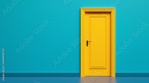yellow door of blue room