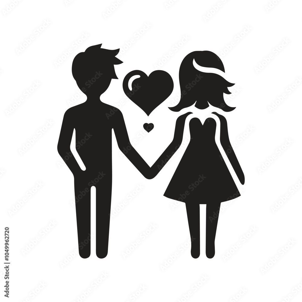 Couple vector illustration. Romantic Couple Silhouette Vector Couple vector illustration. Romantic Couple Silhouette Vector