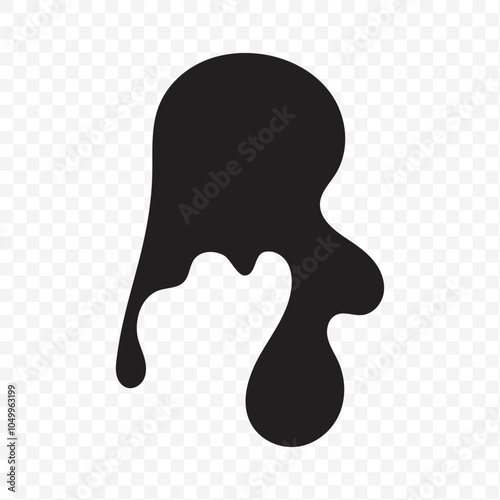 Black Liquid Flowing, spilled, drop, splash, leak concept vector paint drops icon. Ink drip and black Melt Drips. vector illustration.