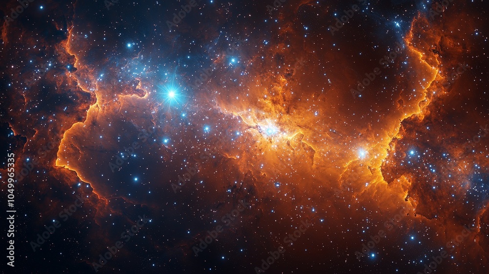 A vibrant cosmic scene showcasing stars, nebulae, and interstellar gas in a colorful galaxy. A vibrant cosmic scene showcasing stars, nebulae, and interstellar gas in a colorful galaxy.