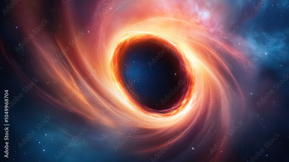 Obraz premium Spacecraft Approaching Black Hole Event Horizon