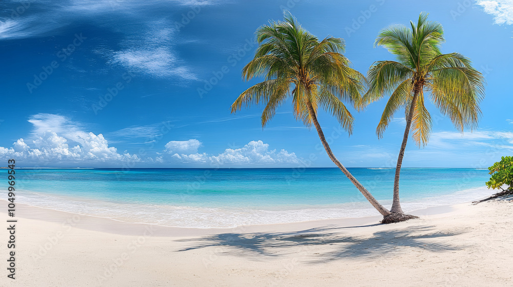 Obraz premium Empty beach seaside, sky, waves