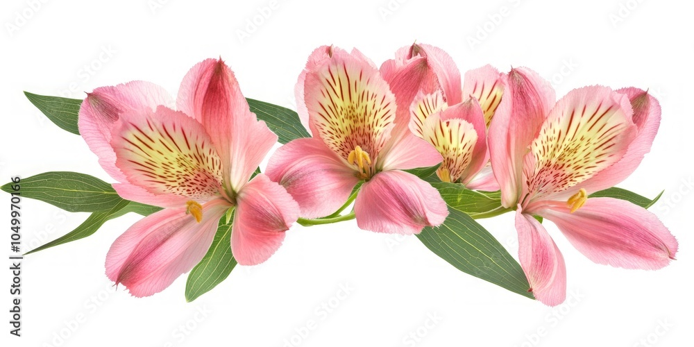Fototapeta premium Beautiful pink flowers arranged elegantly, showcasing delicate petals and vibrant colors. Perfect for floral designs, nature themes, or fresh decor. A stunning botanical piece. AI