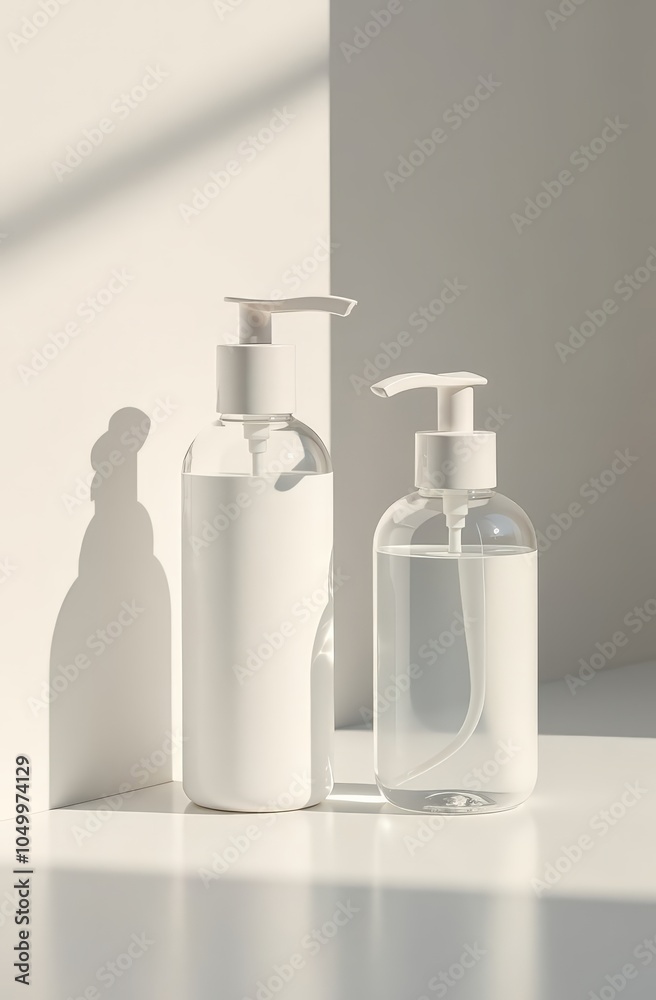 bottles for cosmetics on a white background. For articles, cosmetologists, hotels, businesses bottles for cosmetics on a white background. For articles, cosmetologists, hotels, businesses