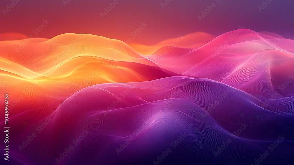 Fototapeta premium Abstract waves in vibrant colors creating a serene atmosphere.