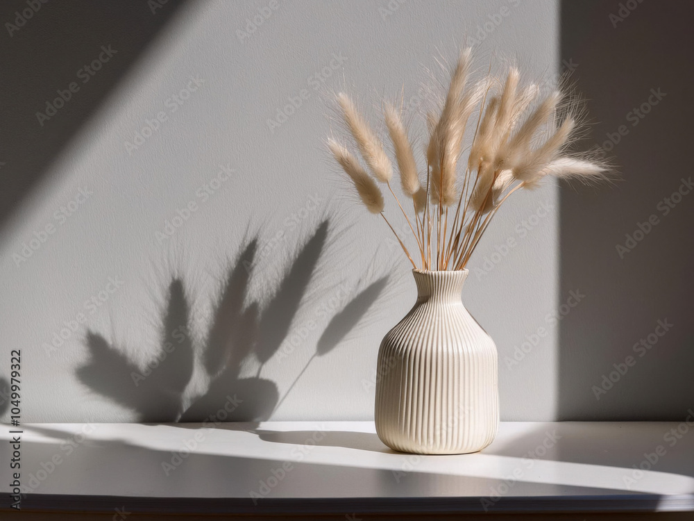 Naklejka premium decor with vase and dried flowers