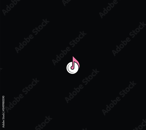 Music Disc logo design with black background. 