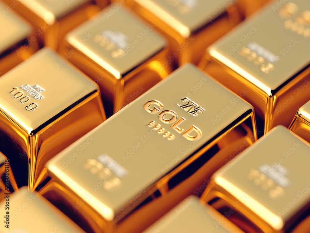 Close-Up of Stacked Gold Bars Close-Up of Stacked Gold Bars