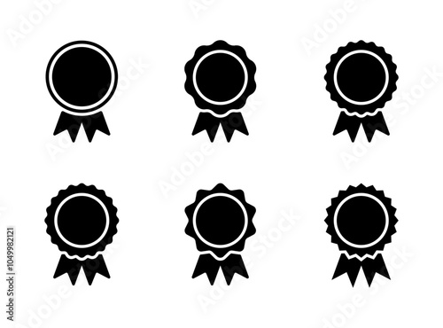 Award badge icon set collection. Reward, medal sign symbol