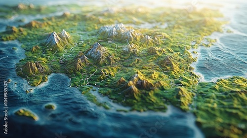 Fantasy Island Adventure Lush Green Landscapes from Above