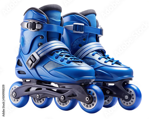 Obraz na płótnie Blue Rollerblade on transparent background