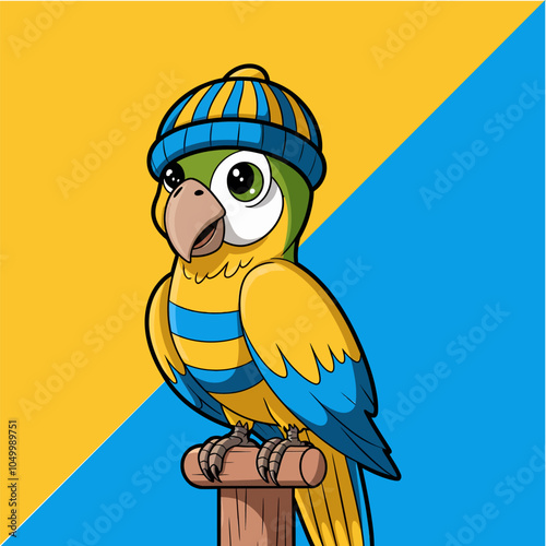 Parrot Macaw cartoon vector design art illustration image