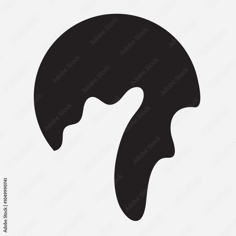 Black Liquid Flowing, spilled, drop, splash, leak concept vector paint drops icon. Ink drip and black Melt Drips. vector illustration.