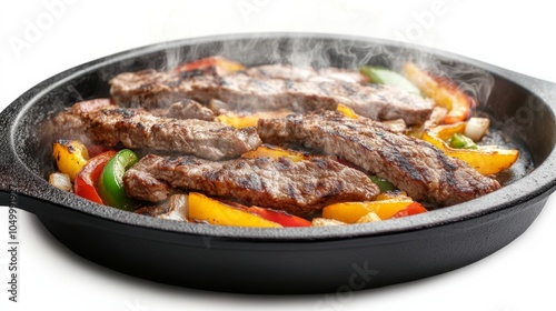 Delicious Fajitas on a Sizzling Platter