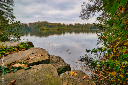 lake under cloudy sky