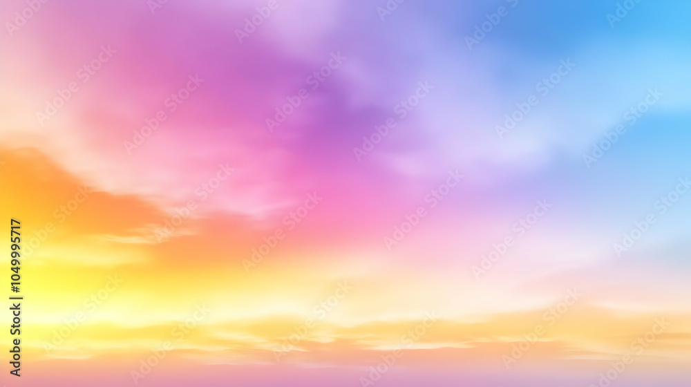 Fototapeta premium Serene Sunset Sky with Colorful Clouds in Background