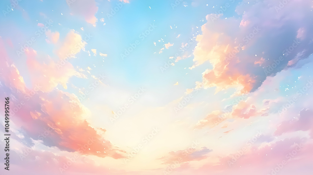 Serene Pastel Colors in Soft Sunset Sky Serene Pastel Colors in Soft Sunset Sky