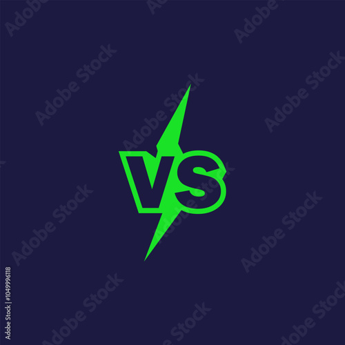 Vs or versus logo for battle or fight game flat cartoon symbol