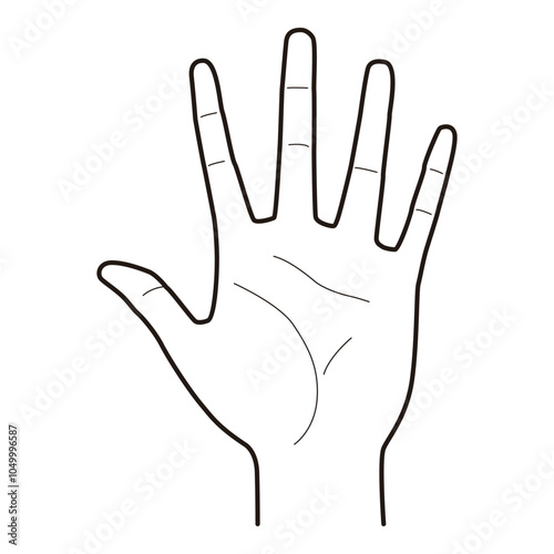 Open Palm Hand Outline Vector

