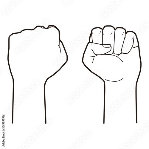 Front and Back View of Closed Fist Hand Vector

