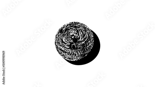 Steel Scrubbing Pad , black isolated silhouette