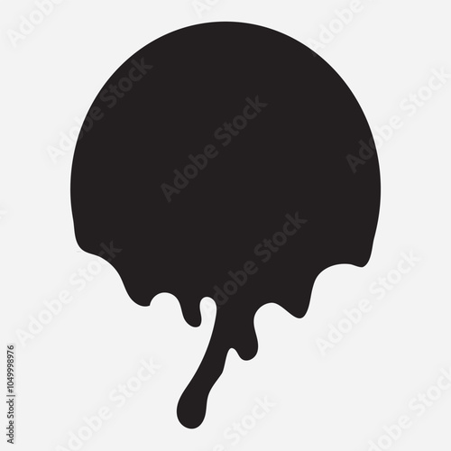 Black Liquid Flowing, spilled, drop, splash, leak concept vector paint drops icon. Ink drip and black Melt Drips. vector illustration.