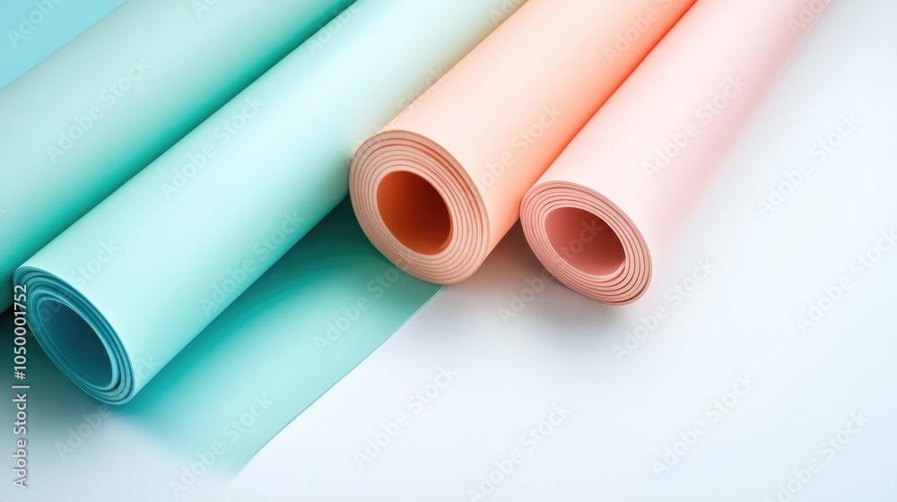 Rolls of Colorful Paper in Pastel Shades Rolls of Colorful Paper in Pastel Shades