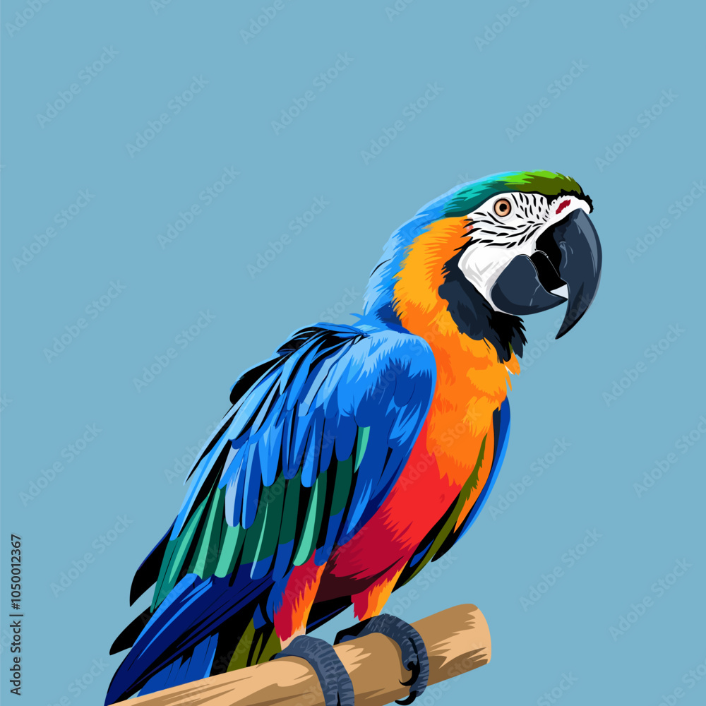 Fototapeta premium Parrot Macaw vector design art illustration image
