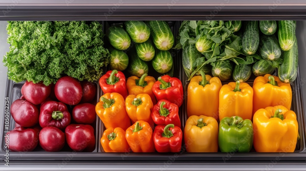 Fresh Vegetables in Neat Arrangement