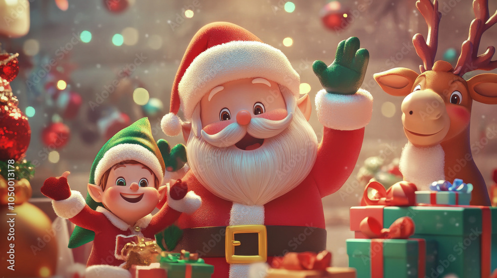 Fototapeta premium A festive scene with Santa Claus